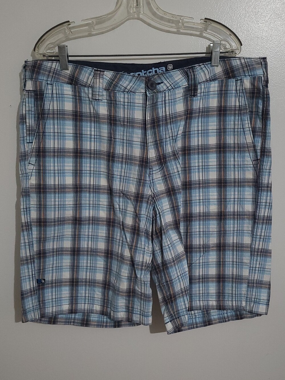 Gotcha Blue Plaid Shorts Size 42